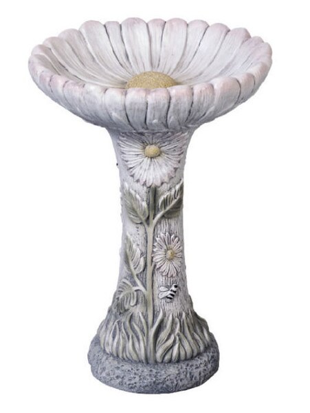 One Piece Sunflower Bird Bath Detail Stain Daisy Garden Basin Birdbath